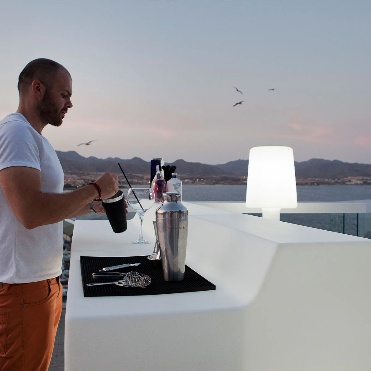 BAR À DOUBLE HAUTEUR SICILIA 120 AVEC LUMIÈRE / SANS LUMIÈRE - Image 3