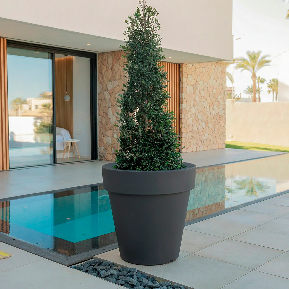 GRAND POT DE FLEURS ROND MAGNOLIA 80 - Image 2