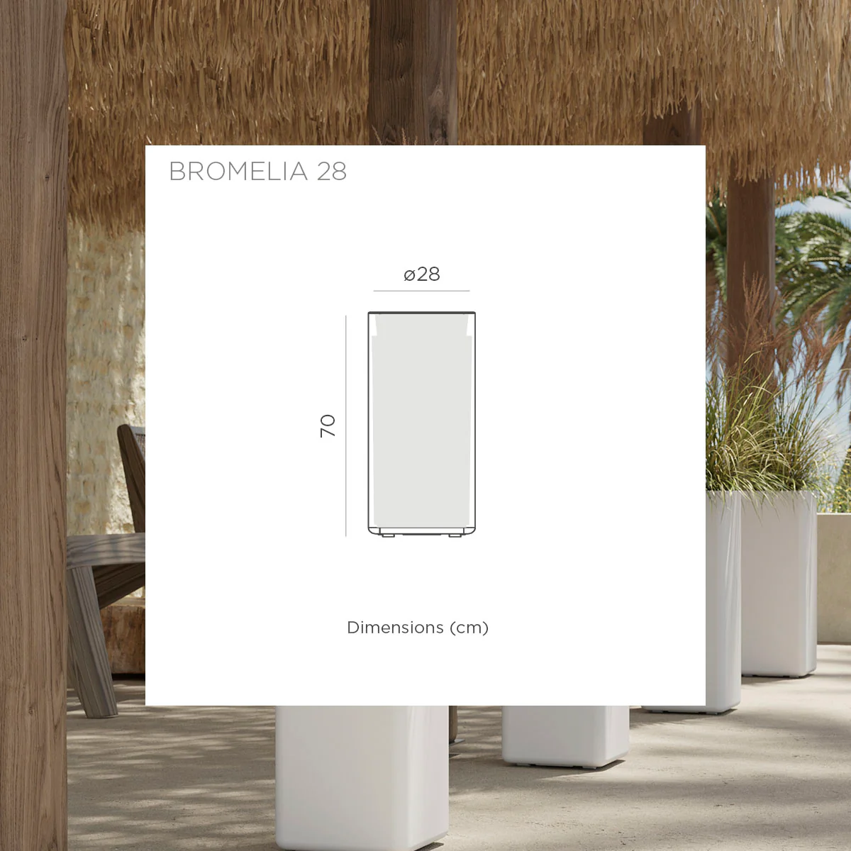JARDINIÈRE HAUTE RECTANGULAIRE AVEC ROUES BROMELIA 28 - Image 13