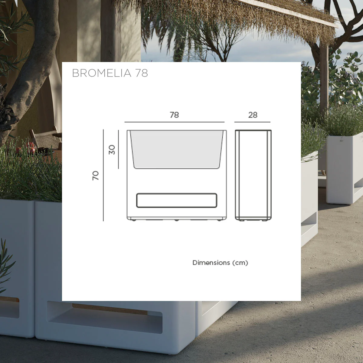 JARDINIÈRE HAUTE RECTANGULAIRE AVEC ROUES BROMELIA 28 - Image 14