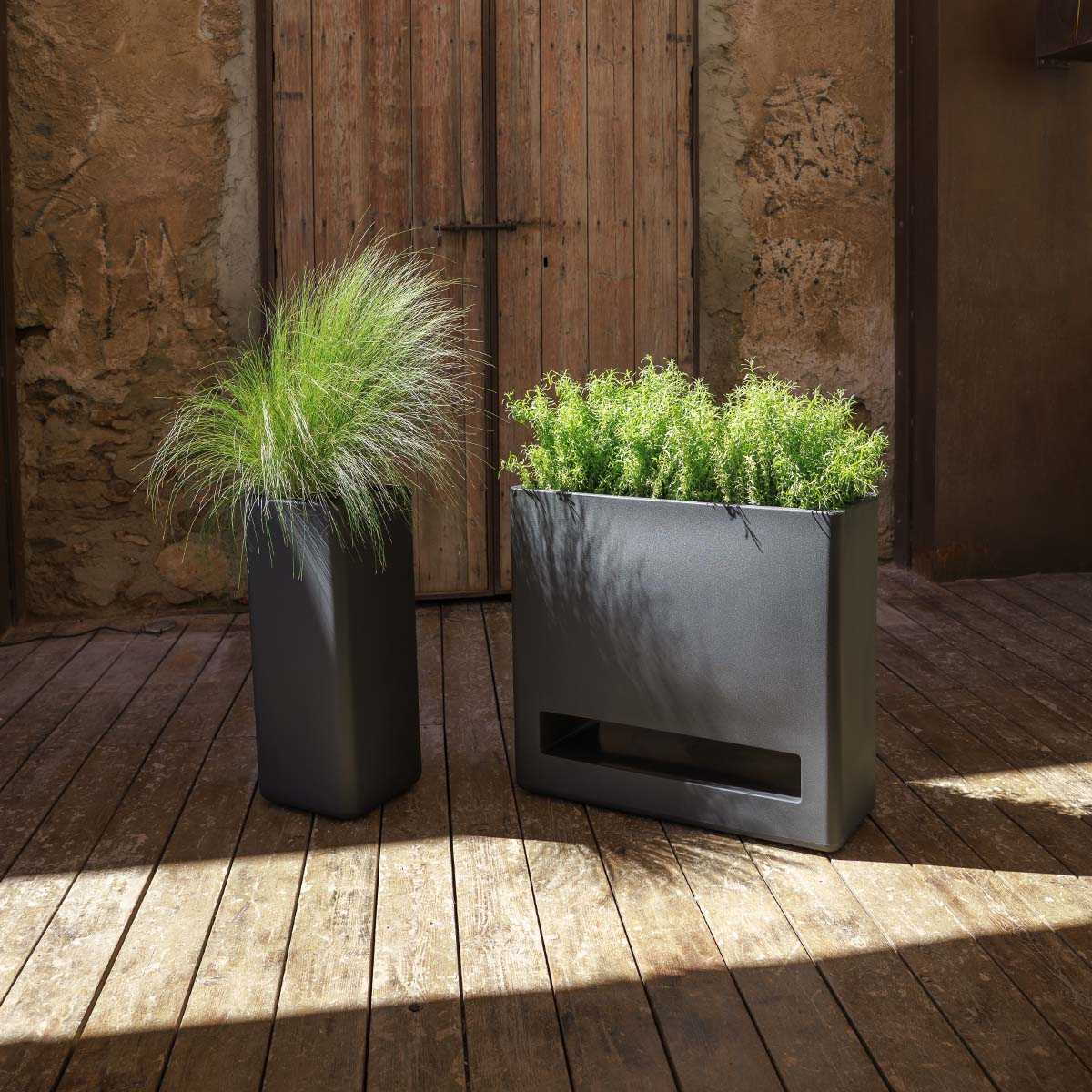 JARDINIÈRE HAUTE RECTANGULAIRE AVEC ROUES BROMELIA 28 - Image 4