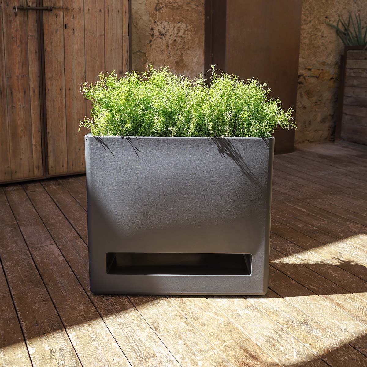 JARDINIÈRE HAUTE RECTANGULAIRE AVEC ROUES BROMELIA 28 - Image 6