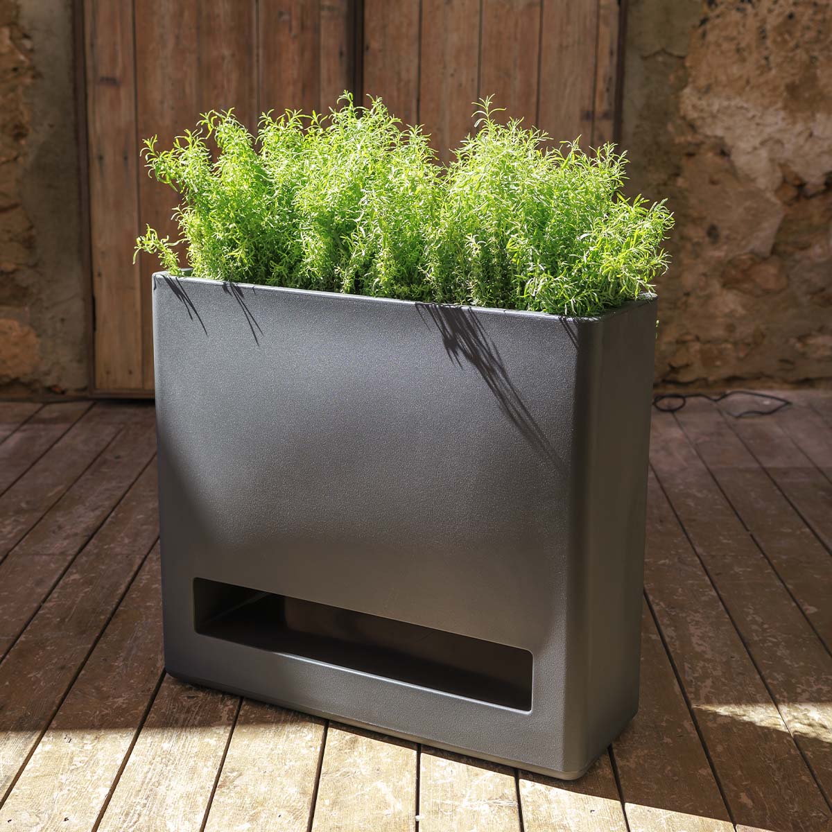 JARDINIÈRE HAUTE RECTANGULAIRE AVEC ROUES BROMELIA 78 - Image 3
