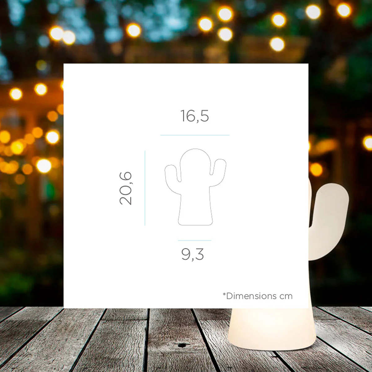 CACTUS LUMINEUX EN SILICONE PANCHITO BLANC TRANSLUCIDE - Image 3