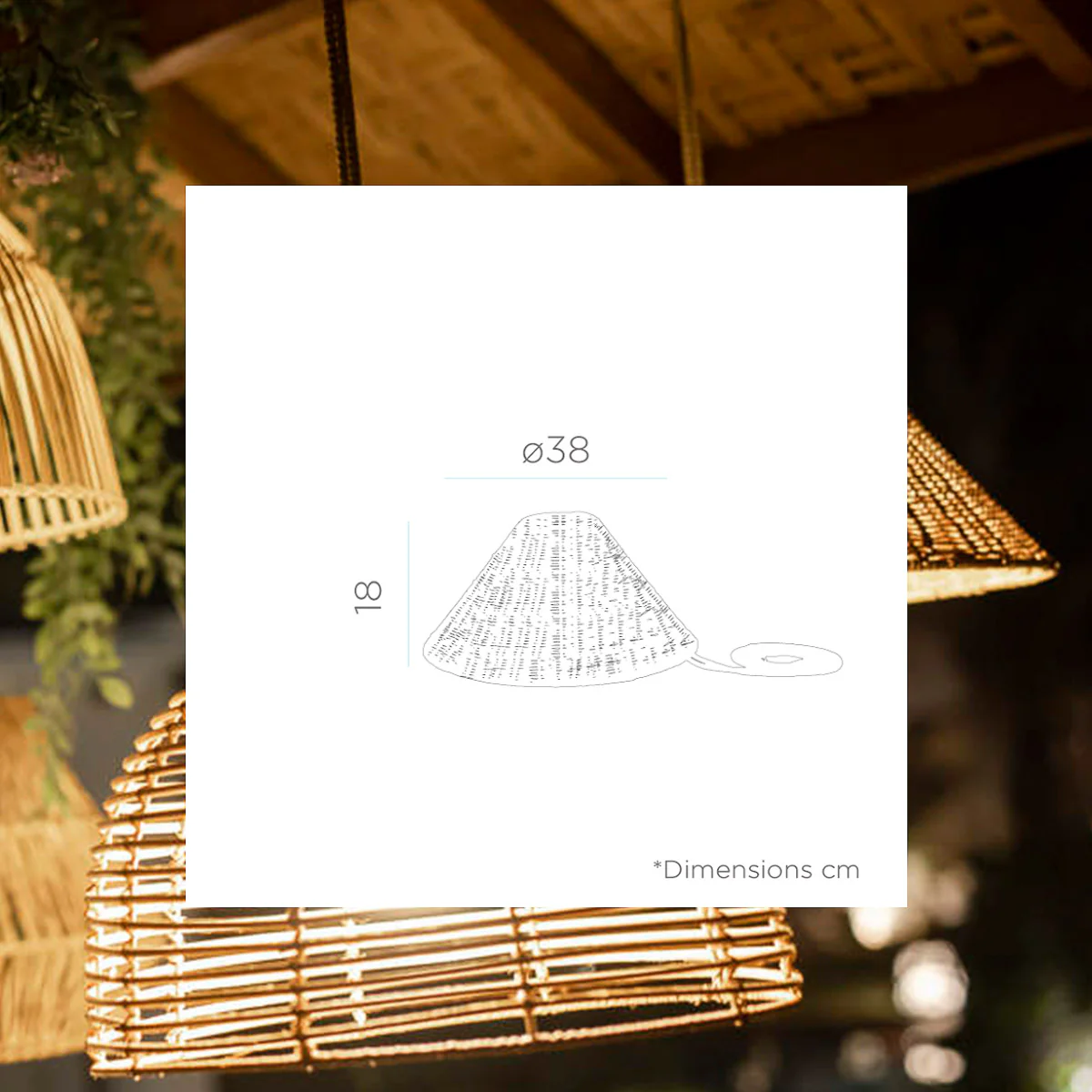 LAMPE SUSPENSION SANS FIL CALOBRA NATURE - Image 5