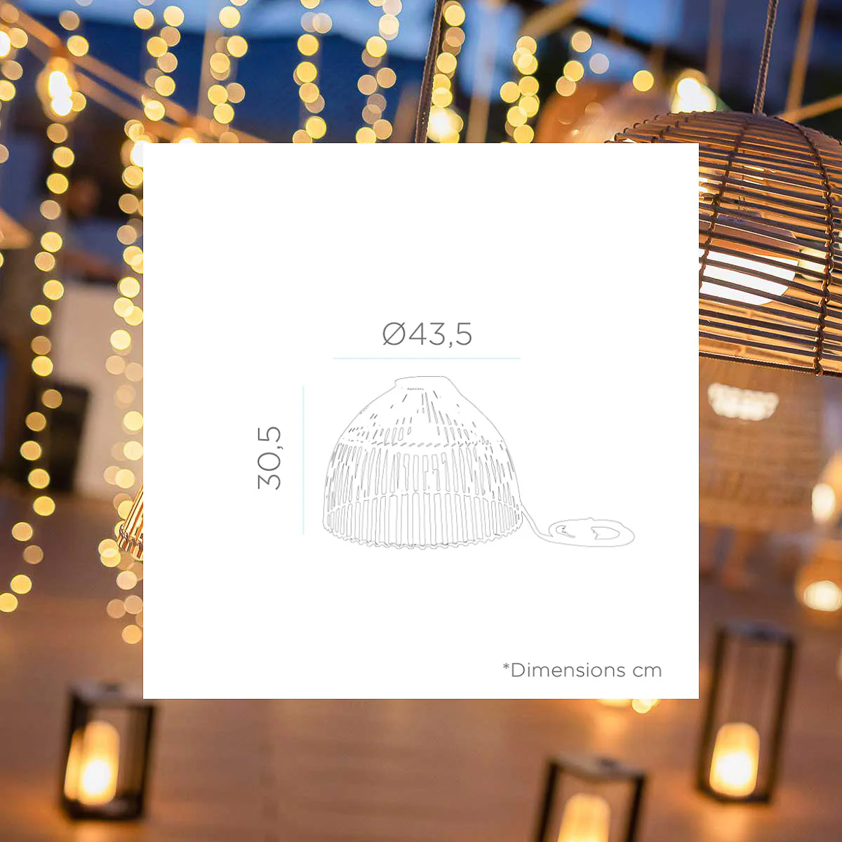 LAMPE SUSPENSION SANS FIL REONA NATURE - Image 7