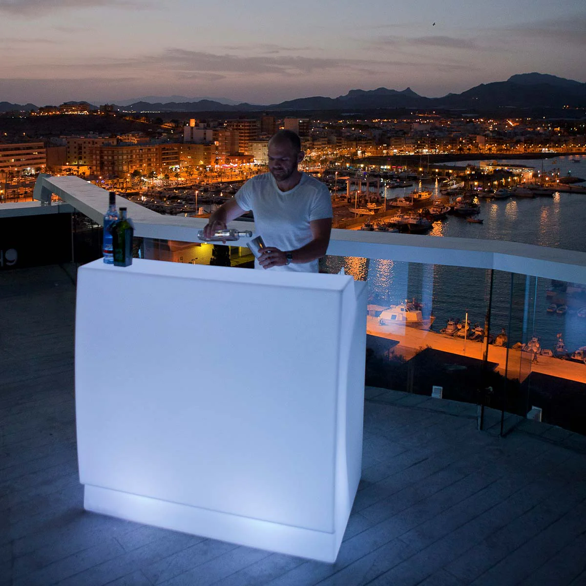 BAR À DOUBLE HAUTEUR SICILIA 120 AVEC LUMIÈRE / SANS LUMIÈRE - Image 8