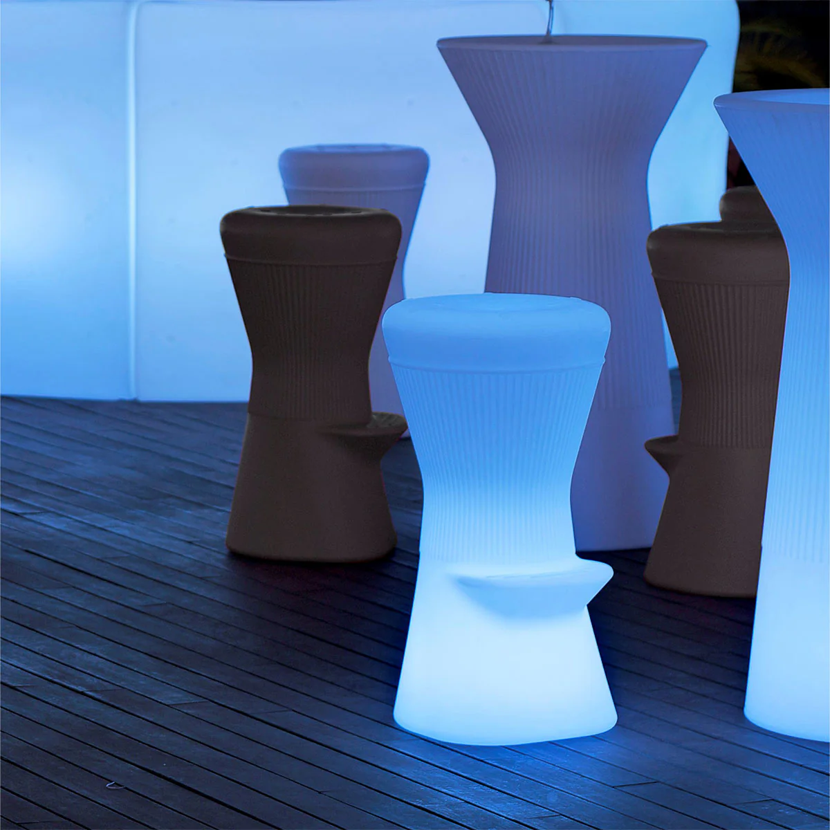 TABOURET HAUT ROND CORFU 74 AVEC LUMIÈRE / SANS LUMIÈRE - Image 7