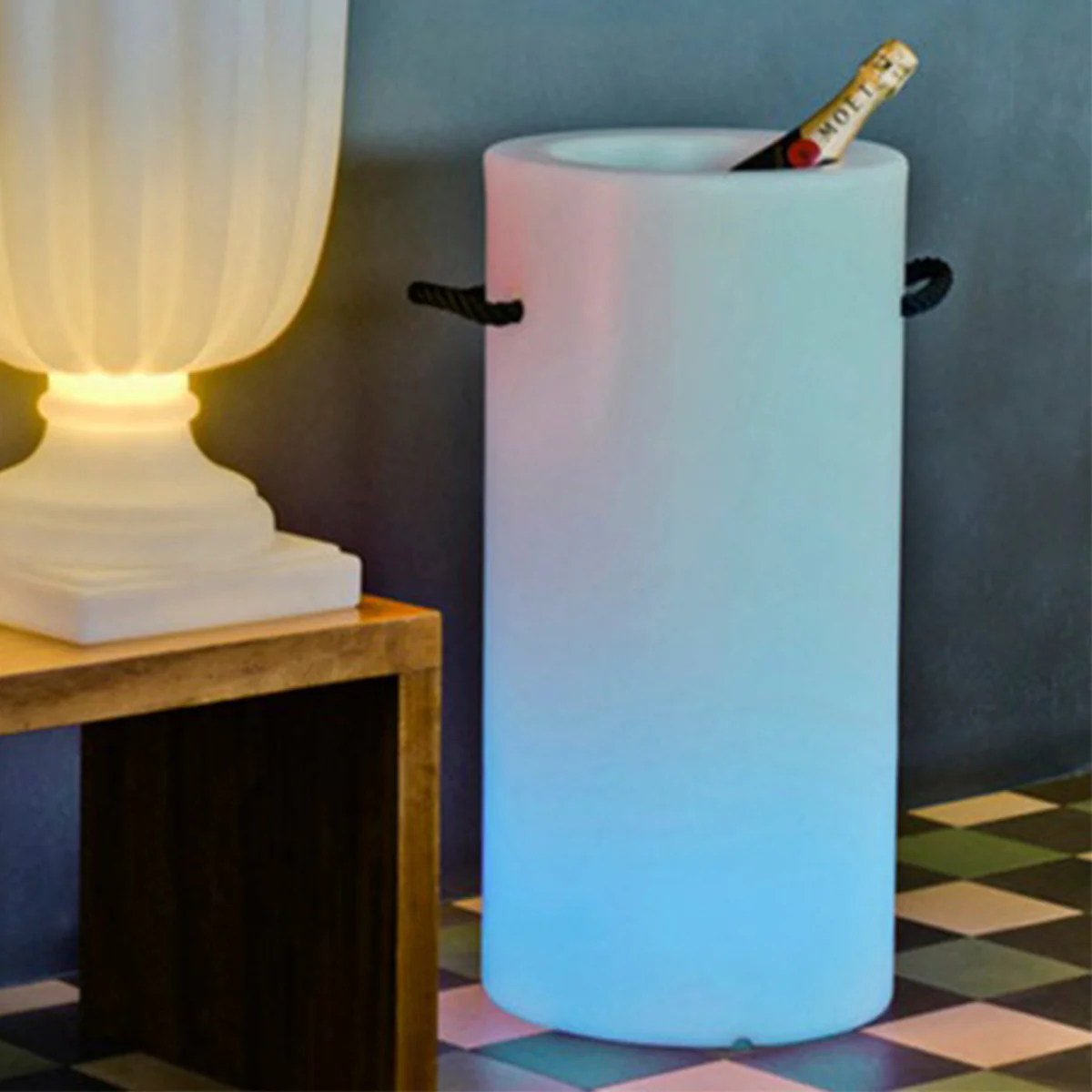 SEAU À BOUTEILLE PALMA AVEC LUMIÈRE