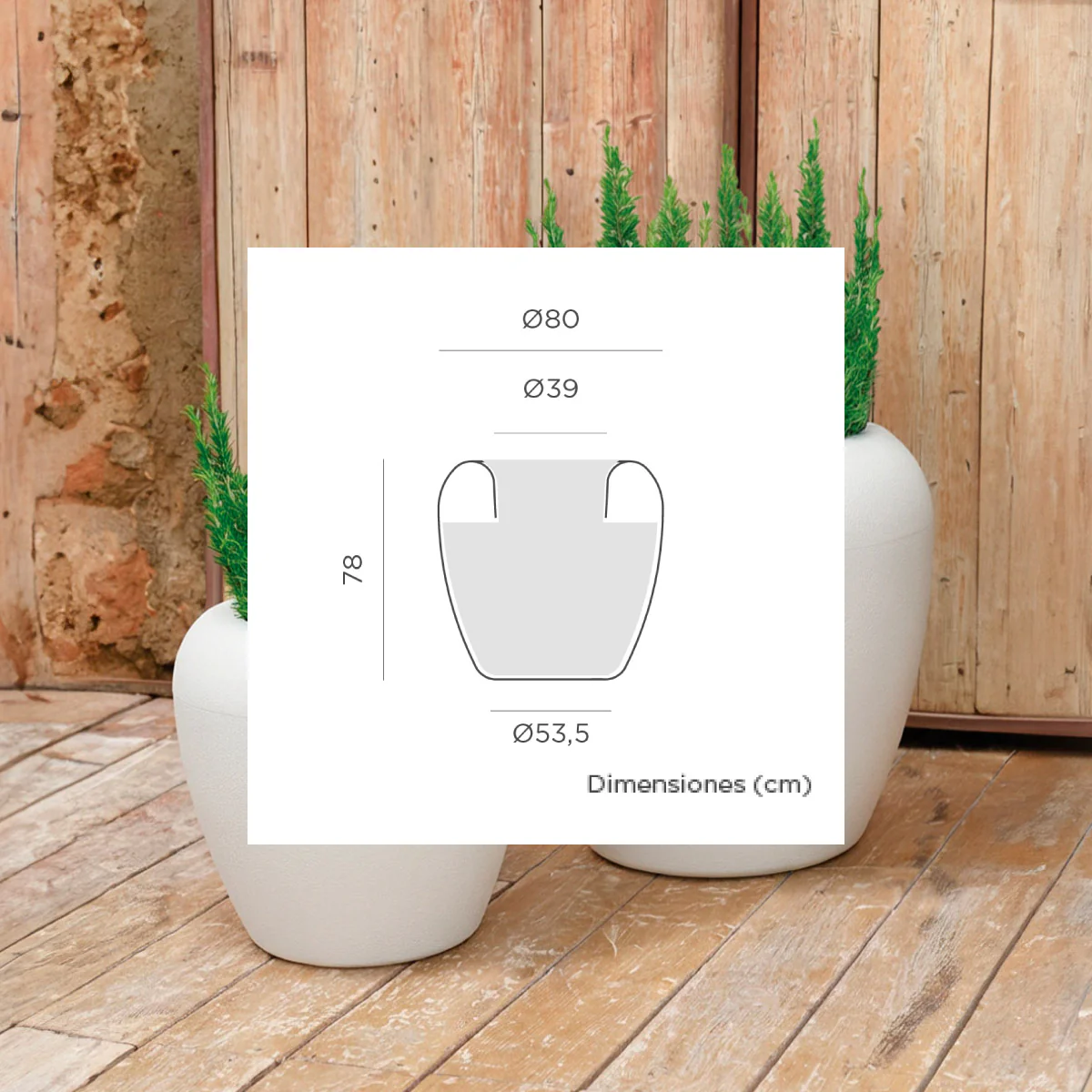 POT DE FLEURS ROND ARECA 80 - Image 7