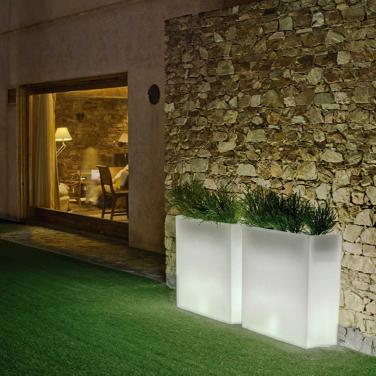 JARDINIÈRE HAUTE JUNCO 80 AVEC LUMIÈRE - Image 4