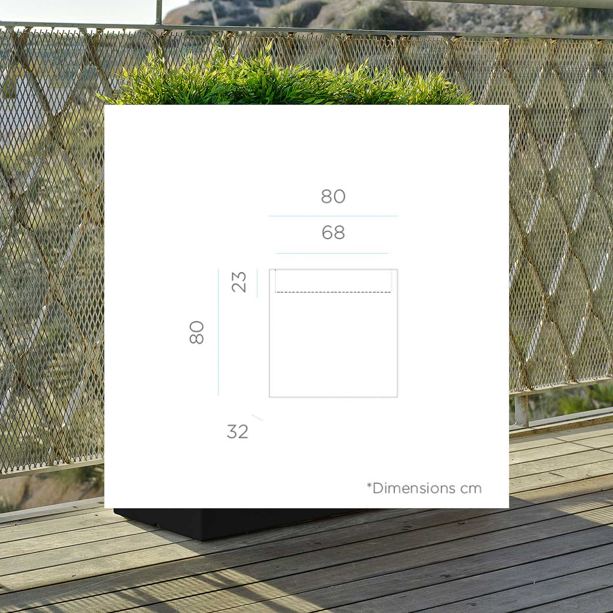 JARDINIÈRE HAUTE JUNCO 80 AVEC LUMIÈRE - Image 5