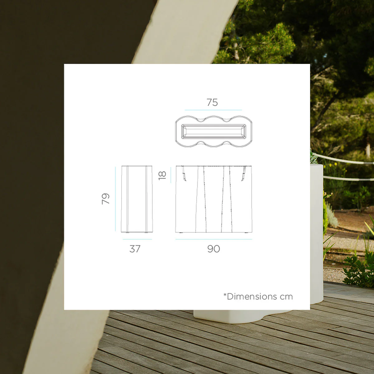 JARDINIÈRE HAUTE RECTANGULAIRE PALMERA AVEC LUMIÈRE - Image 4