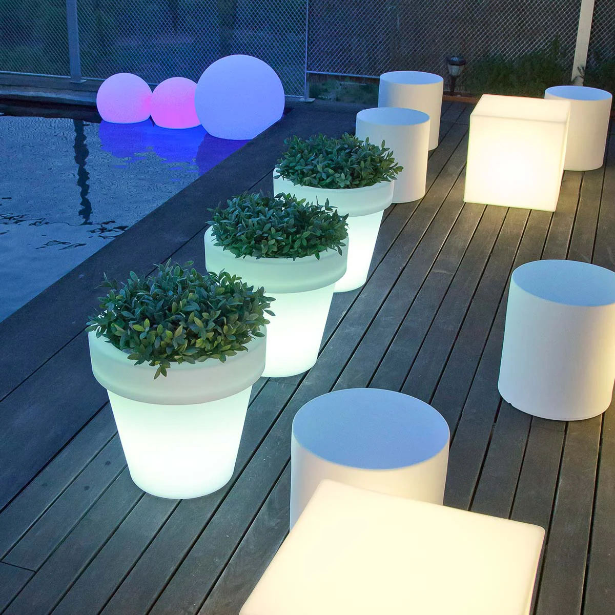 POT ROND MAGNOLIA 45 AVEC LUMIÈRE - Image 4