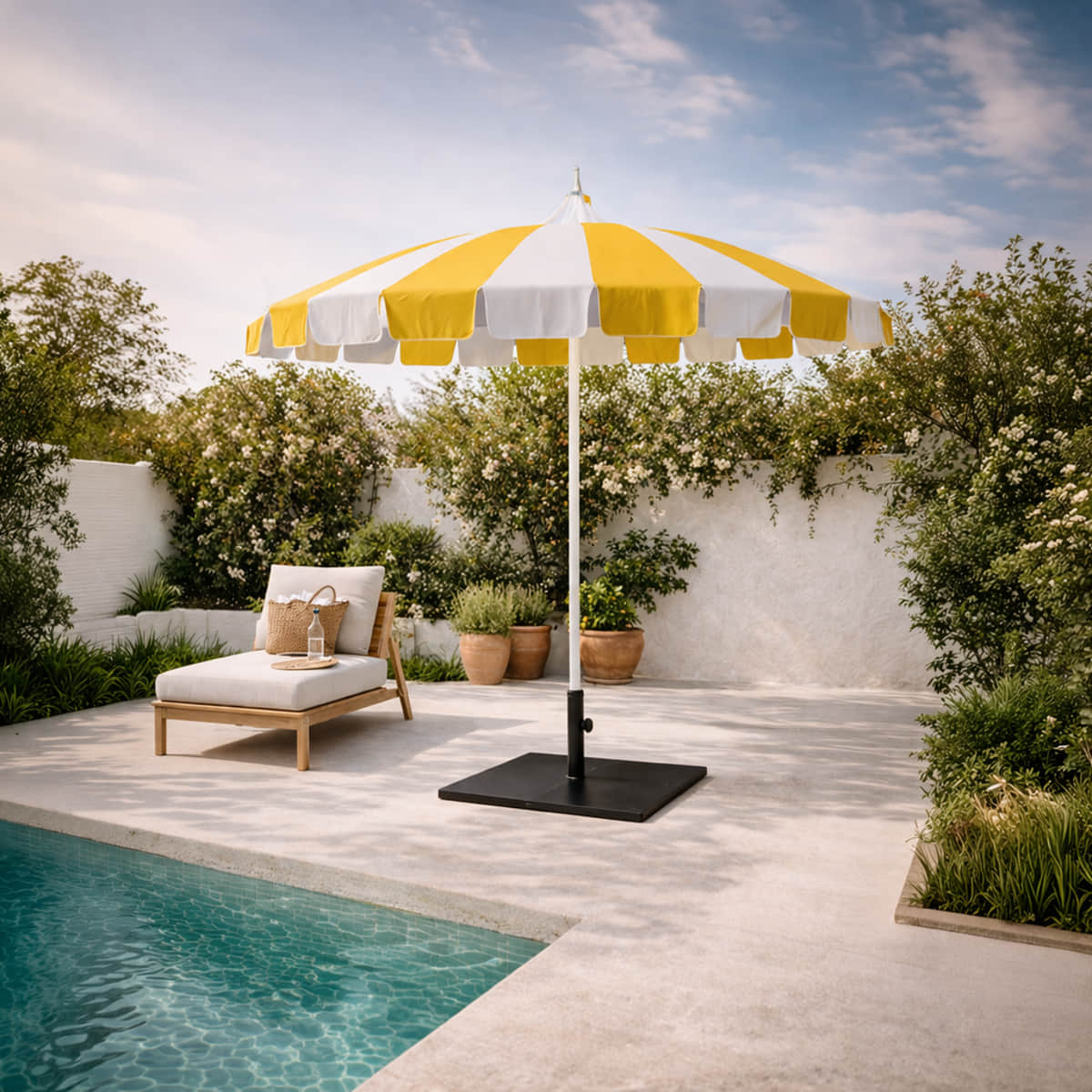 Socle carré en acier pour parasol extérieur MACARELLA