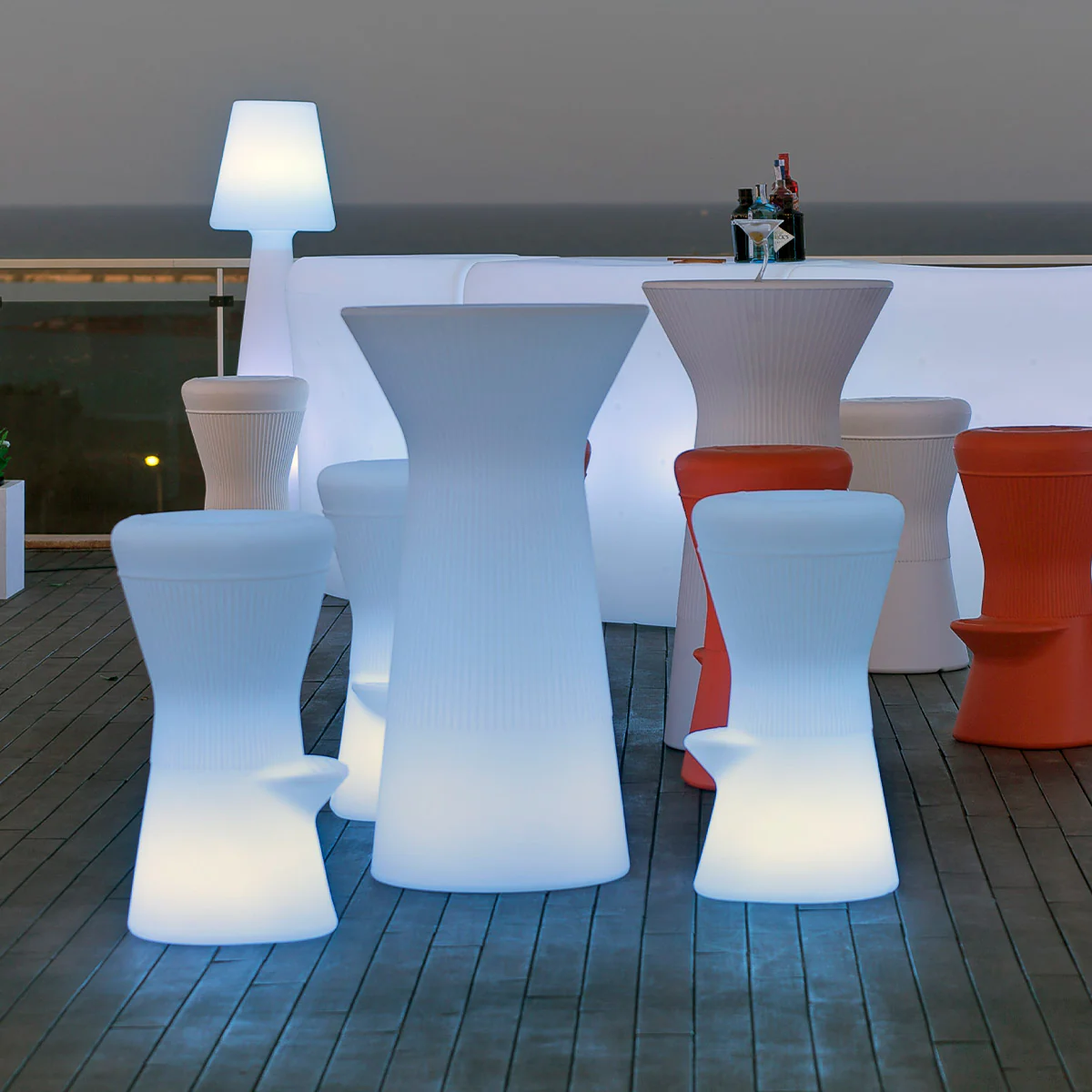 TABOURET HAUT ROND CORFU 74 AVEC LUMIÈRE / SANS LUMIÈRE - Image 5