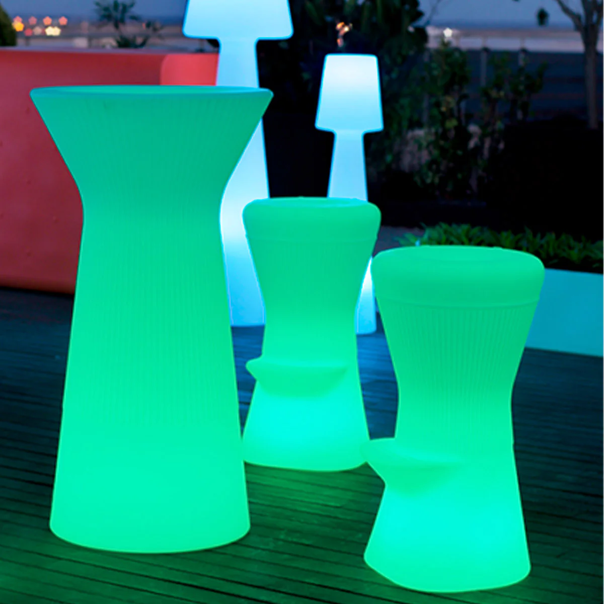 TABOURET HAUT ROND CORFU 74 AVEC LUMIÈRE / SANS LUMIÈRE - Image 6