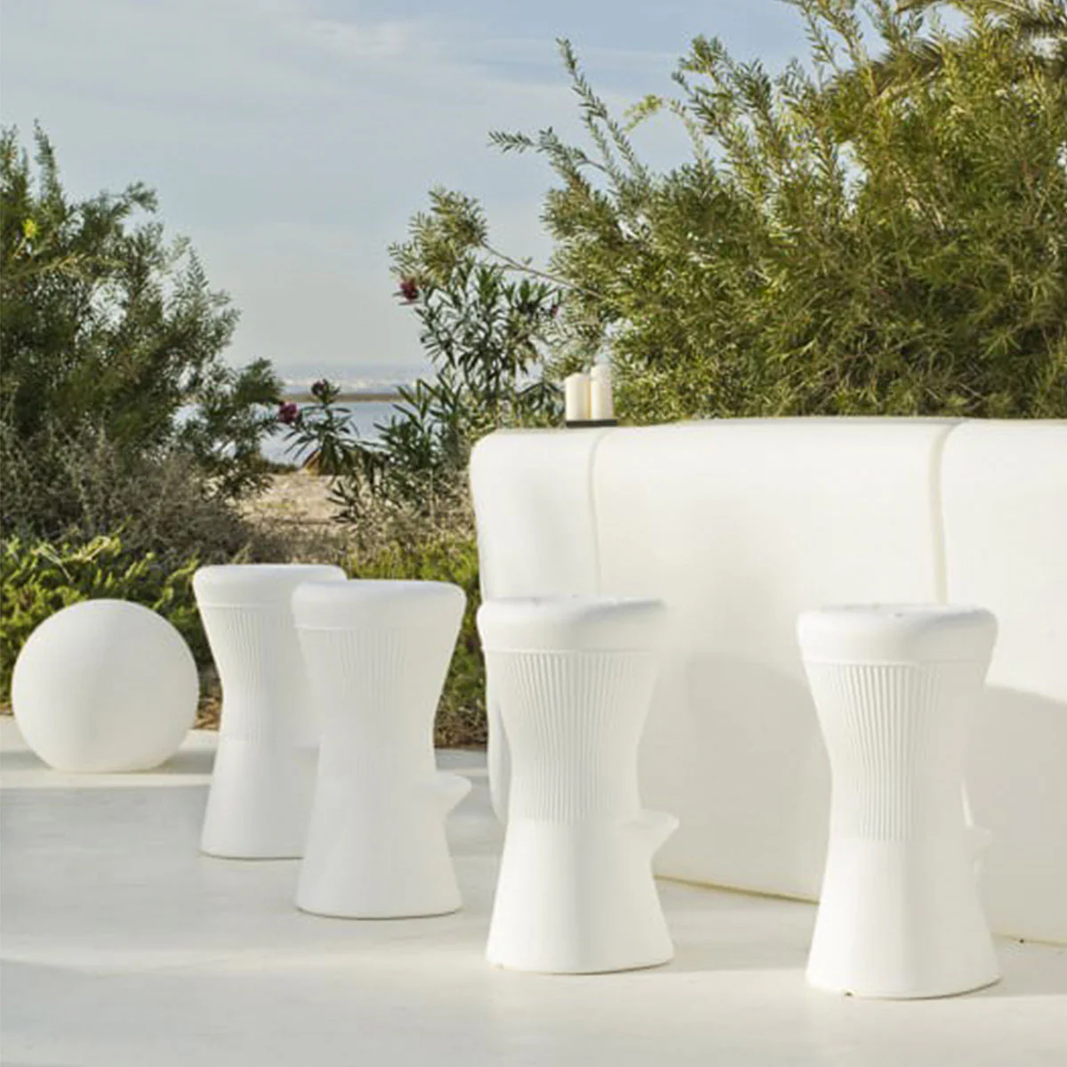 TABOURET HAUT ROND CORFU 74 AVEC LUMIÈRE / SANS LUMIÈRE - Image 9