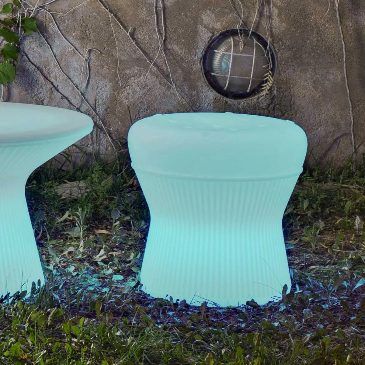 TABOURET BAS ROND CORFU 40 AVEC LUMIÈRE / SANS LUMIÈRE - Image 4