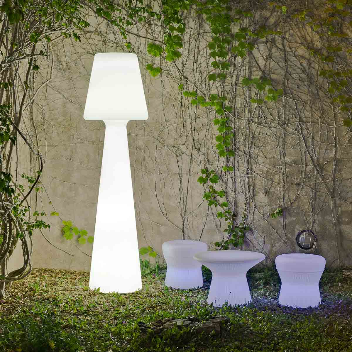 TABOURET BAS ROND CORFU 40 AVEC LUMIÈRE / SANS LUMIÈRE - Image 5