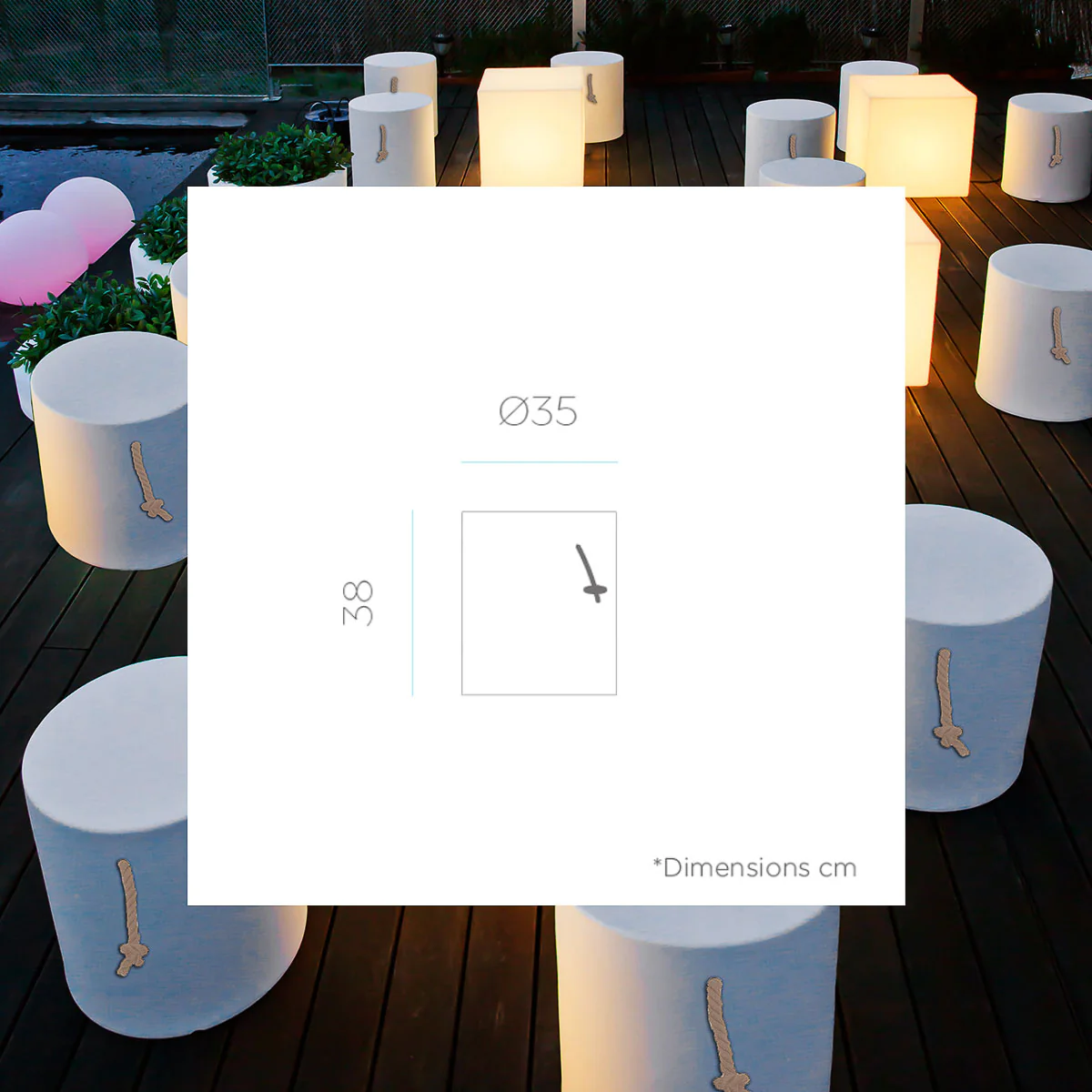 TABOURET ROND EN COULEURS OPAQUES TAFY - Image 4